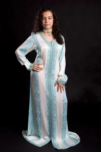 Caftan Bleu et Blanc - Réf : AS21