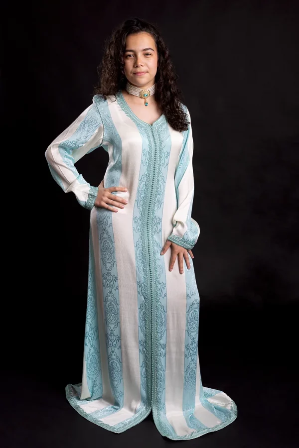 Caftan Bleu et Blanc - Réf : AS21