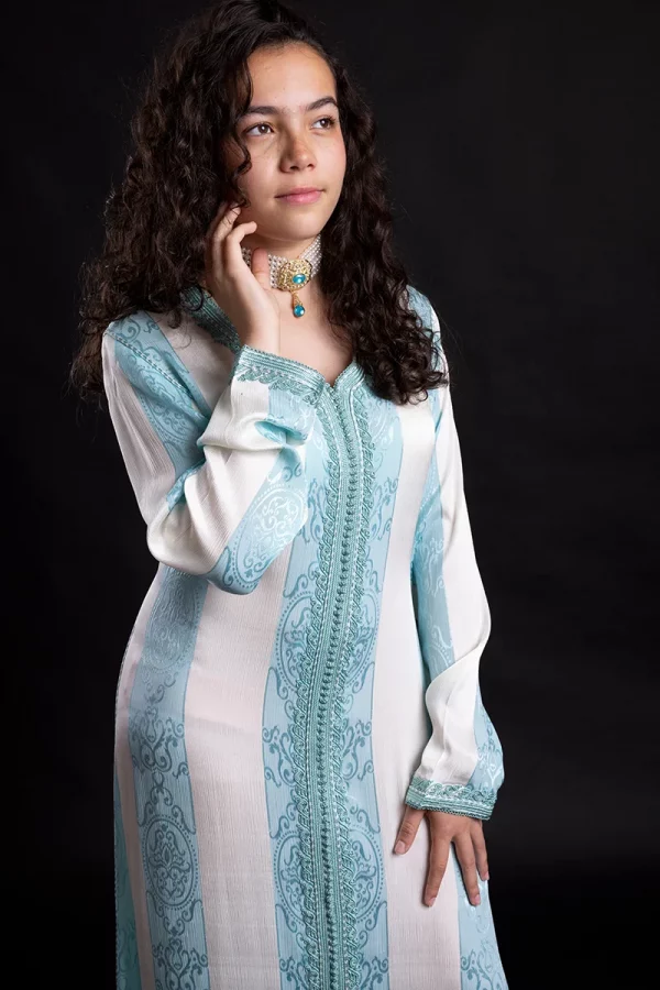 Caftan Bleu et Blanc - Réf : AS21