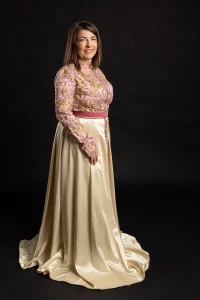 Caftan en satin Réf : AS4
