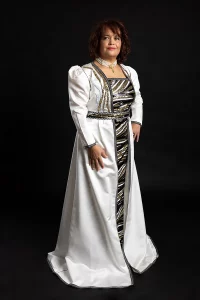 Caftan Deux Pièces en Satin - Réf : AS2