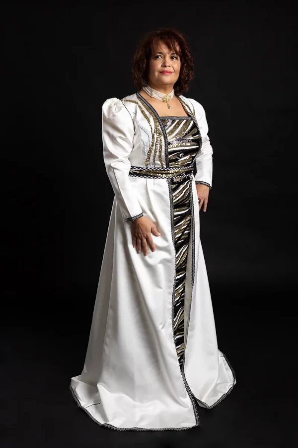 Caftan Deux Pièces en Satin - Réf : AS2