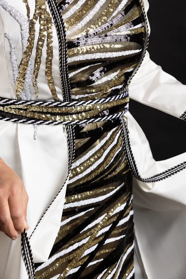 Caftan Deux Pièces en Satin - Réf : AS2