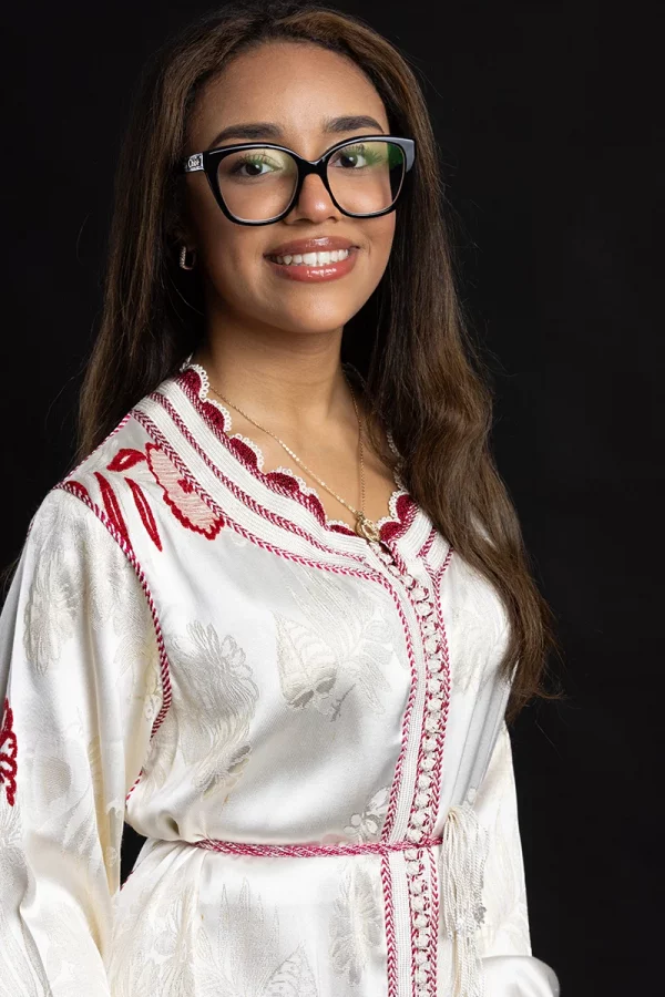 Caftan en Brochet de Soie Beige Réf : AS11