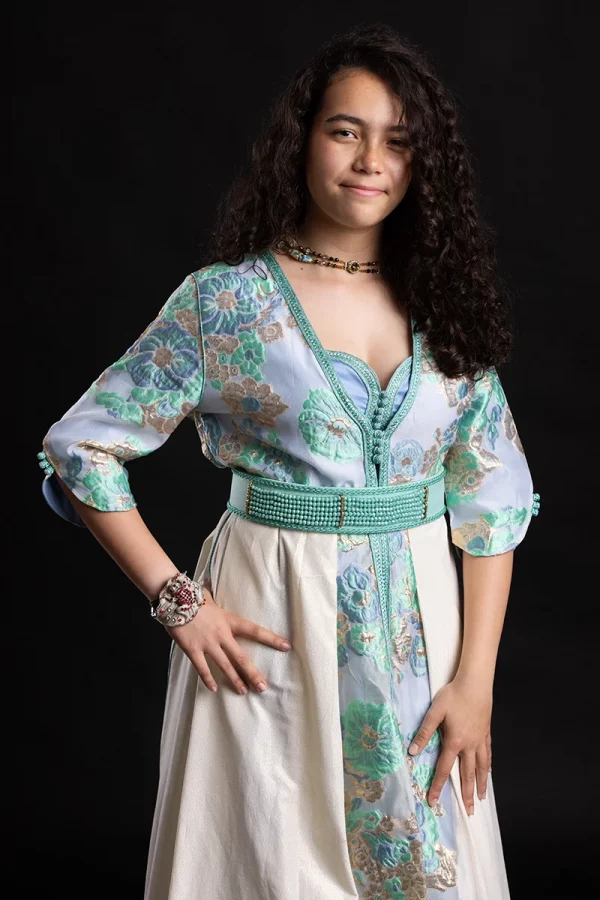 Caftan en Brocart et Satin - Réf : AS3