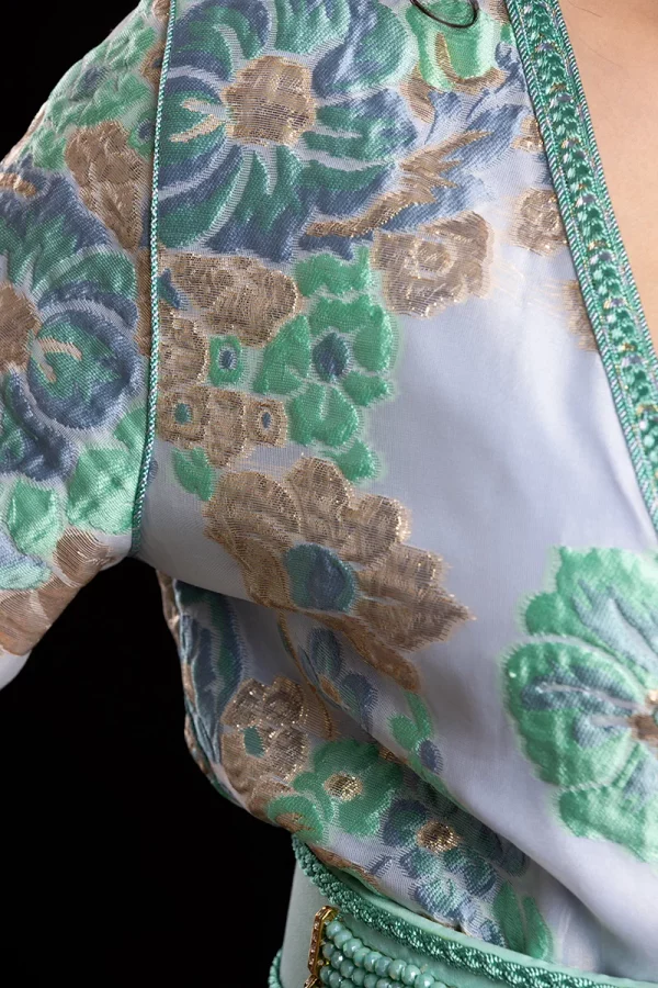 Caftan en Brocart et Satin - Réf : AS3