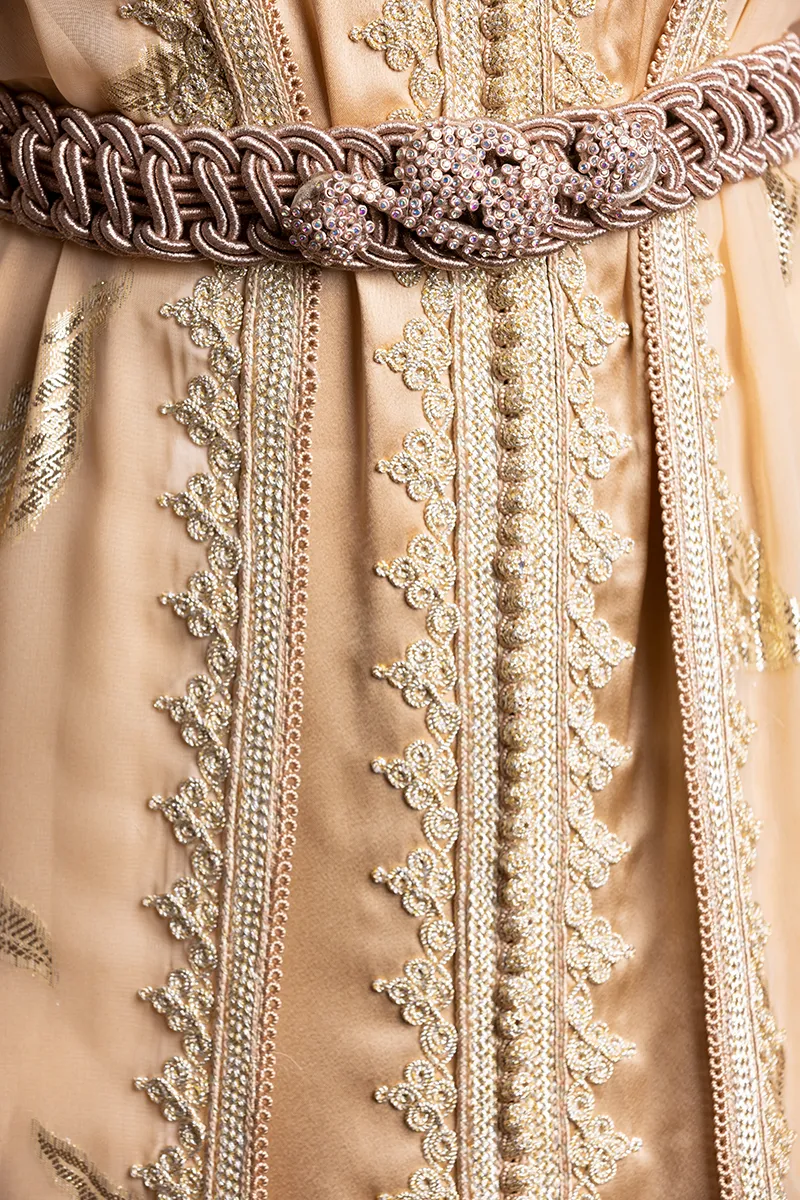 Caftan en Satin de Soie et Mousseline - Réf : AS19