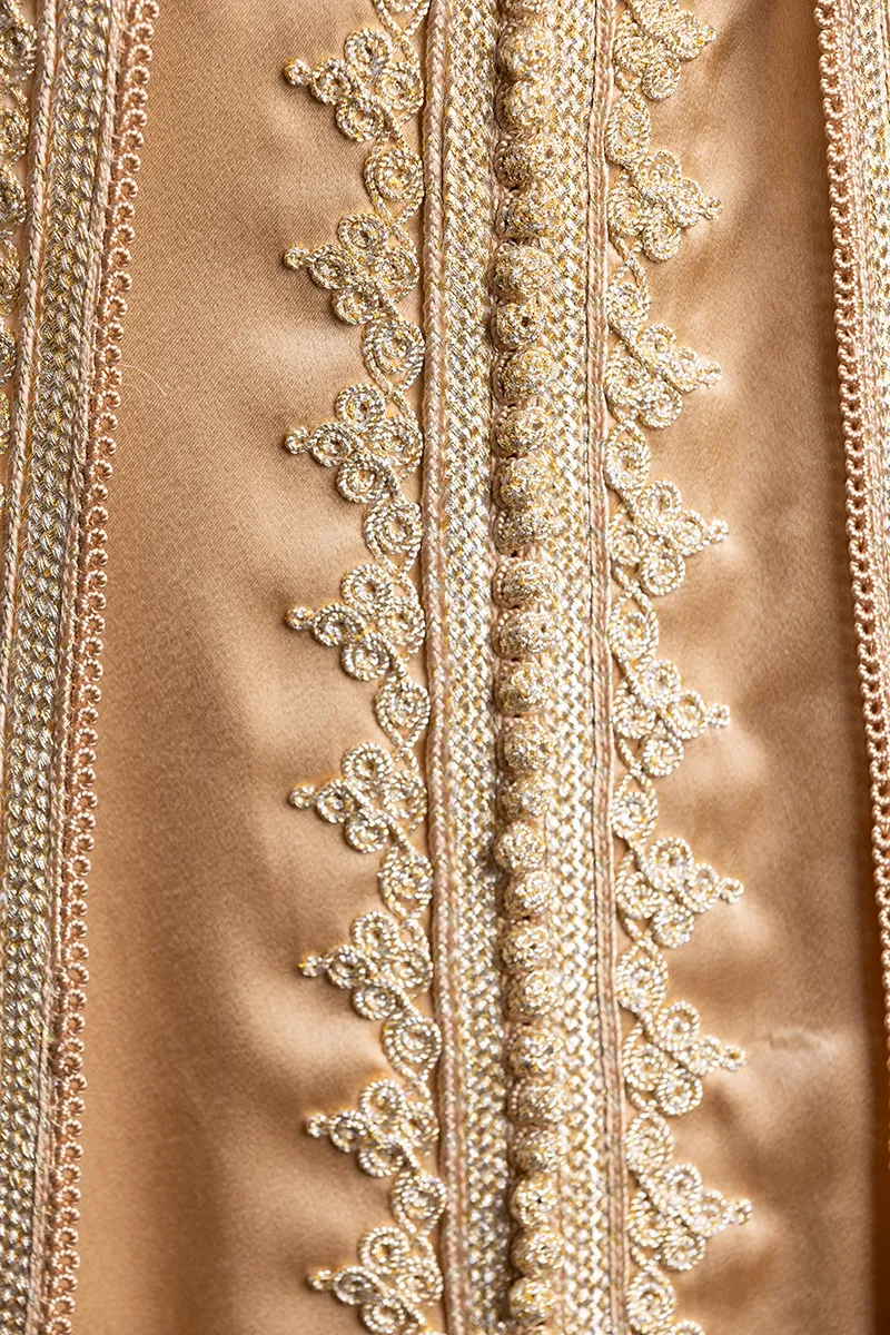 Caftan en Satin de Soie et Mousseline - Réf : AS19