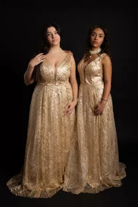 Robe de Cérémonie Ivoire à Bretelles Larges