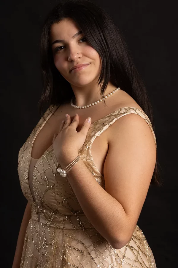 Robe Longue à Paillettes Dorées taille 42