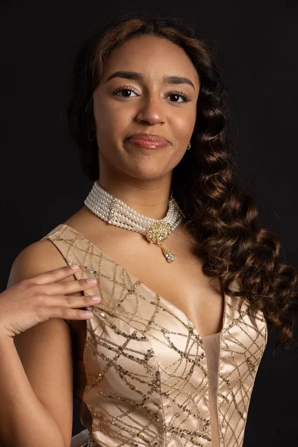 Robe Longue à Paillettes Dorées taille 38