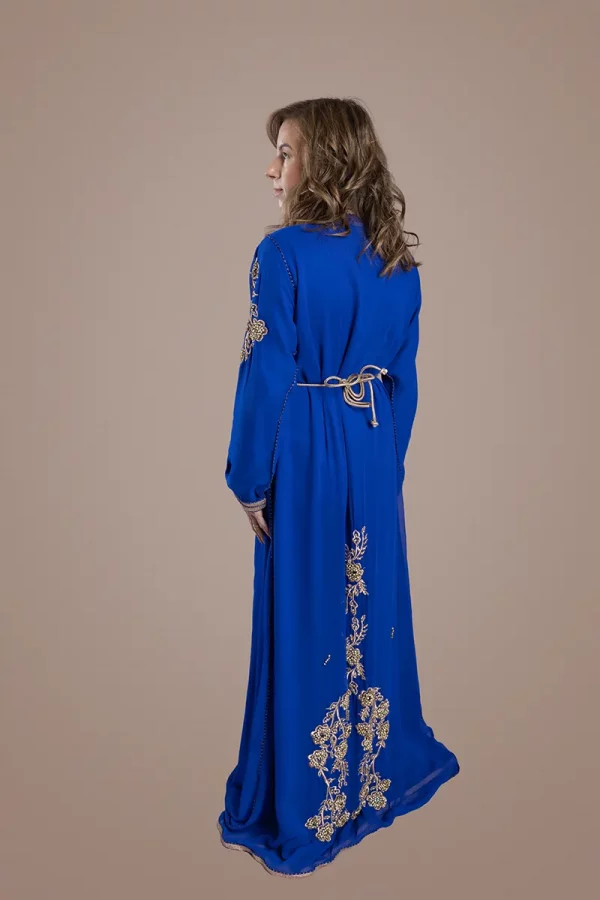 Caftan en Crêpe de Soie et Satin - Réf : AS22