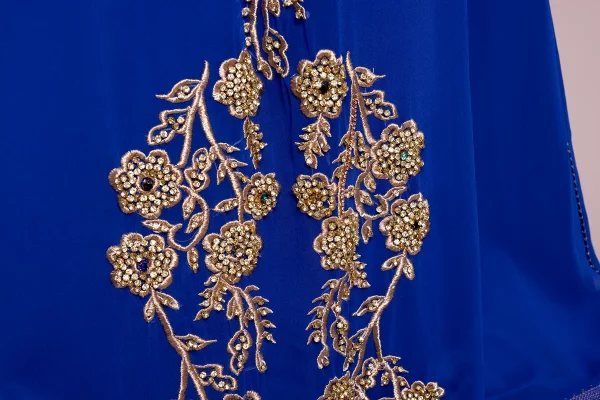 Caftan en Crêpe de Soie et Satin - Réf : AS22