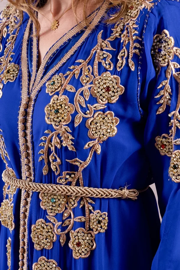 Caftan en Crêpe de Soie et Satin - Réf : AS22