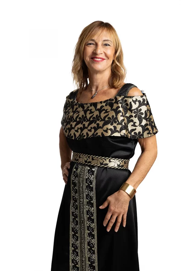 Caftan en Satin de Soie Noir - Réf : AS7