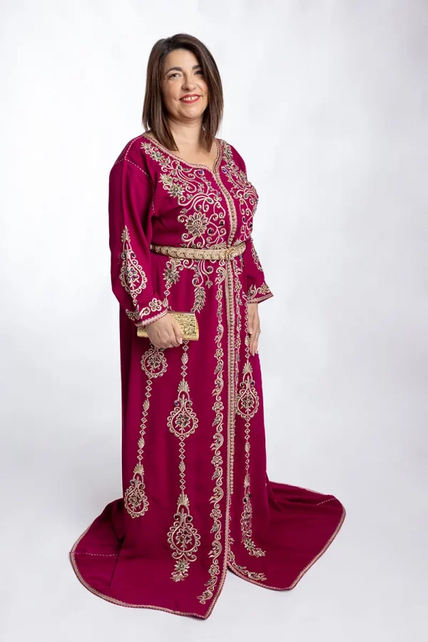 Caftan Rose Perle Taille 34/38 Réf : AS30