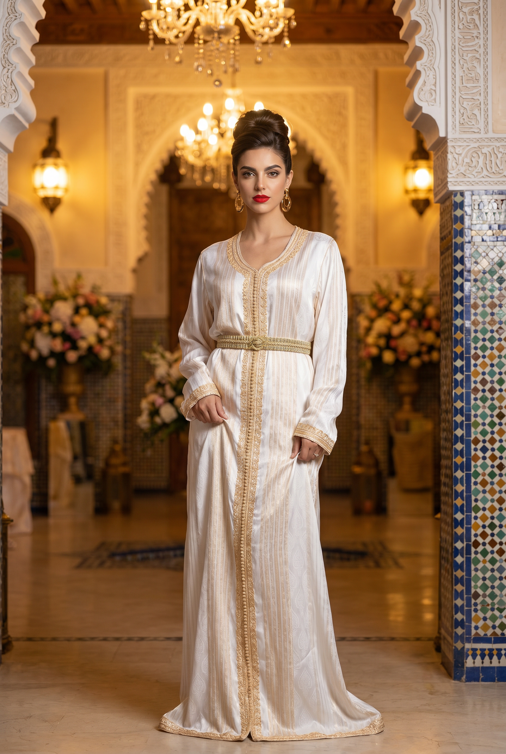 Caftan Blanc en Drap de Soie