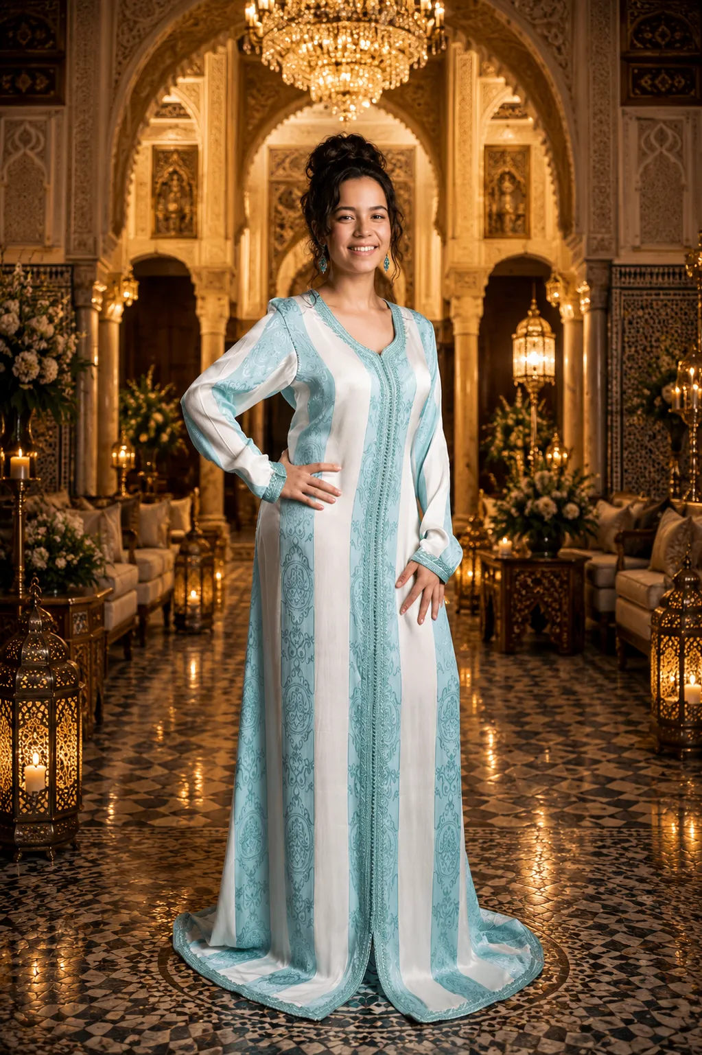 Caftan Bleu et Blanc