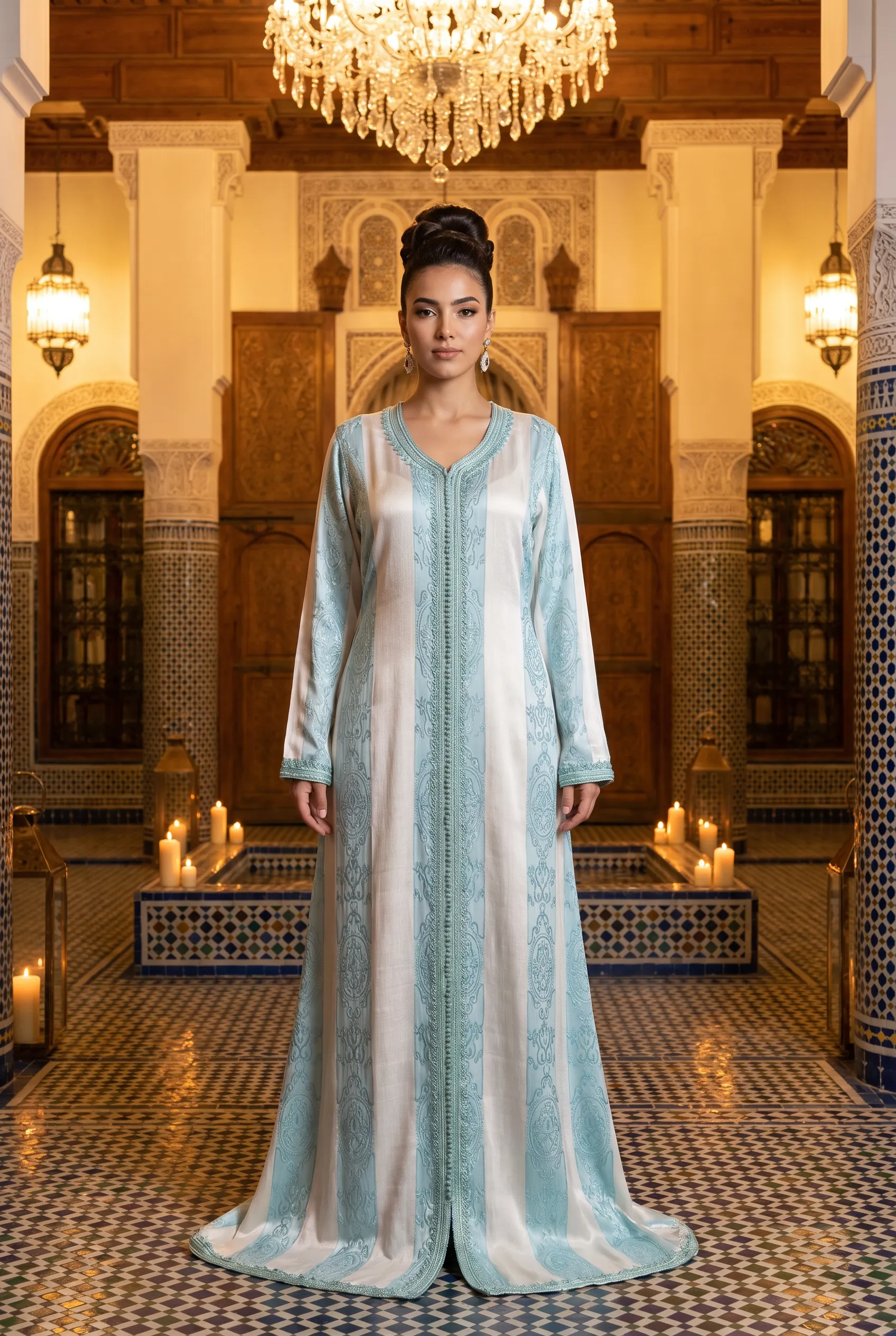 Caftan Bleu et Blanc - Réf : AS21 – Image 3