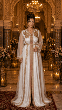 Caftan blanc et doré