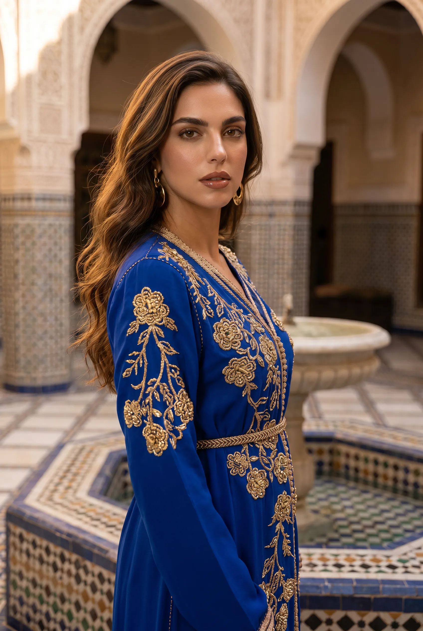 Caftan en Crêpe de Soie et Satin - Réf : AS22 – Image 2