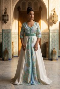Caftan en brocard et satin