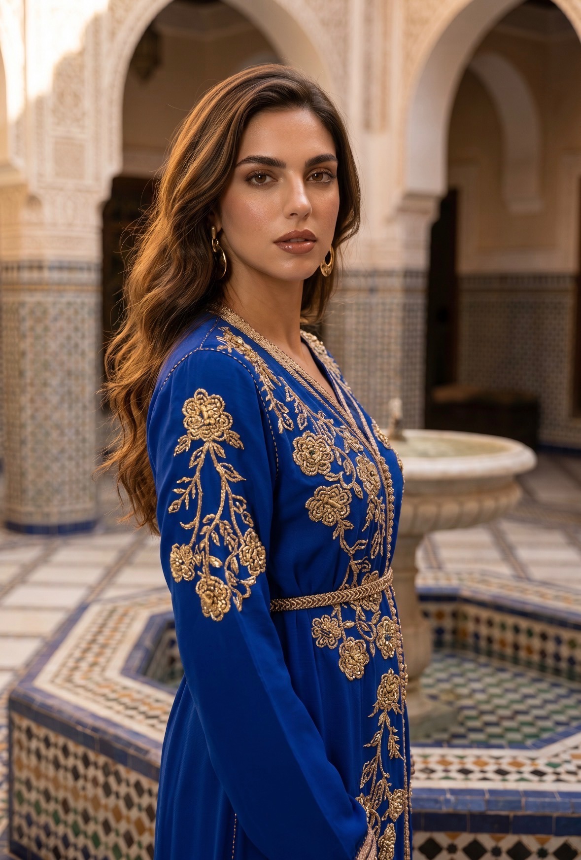 Caftan en Crêpe de Soie et Satin - Réf : AS22 – Image 2