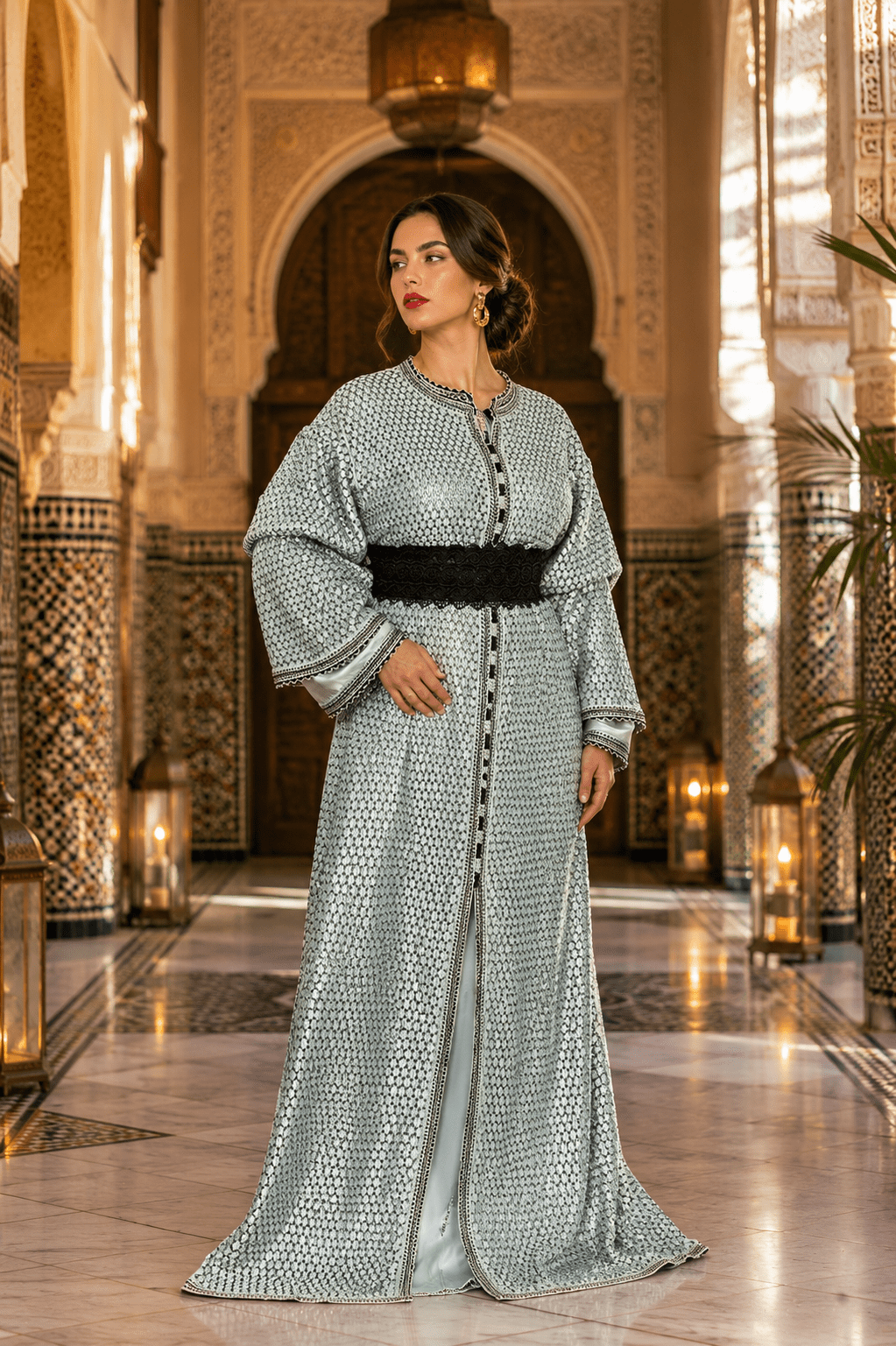 Caftan vert et noir
