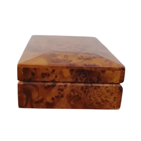 Boîte à bijoux rectangulaire en Loupe de Thuya, 3 compartiments