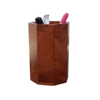 porte stylo octogonal en loupe de thuya