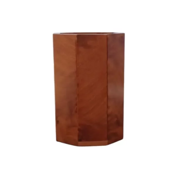 porte stylo octogonal en loupe de thuya