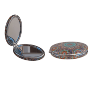 Miroir de poche ovale, bombé sans strass