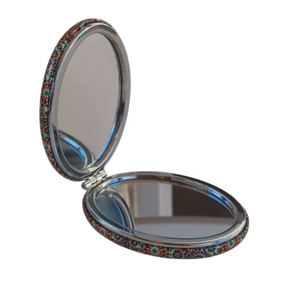 Miroir de poche ovale vert-océan