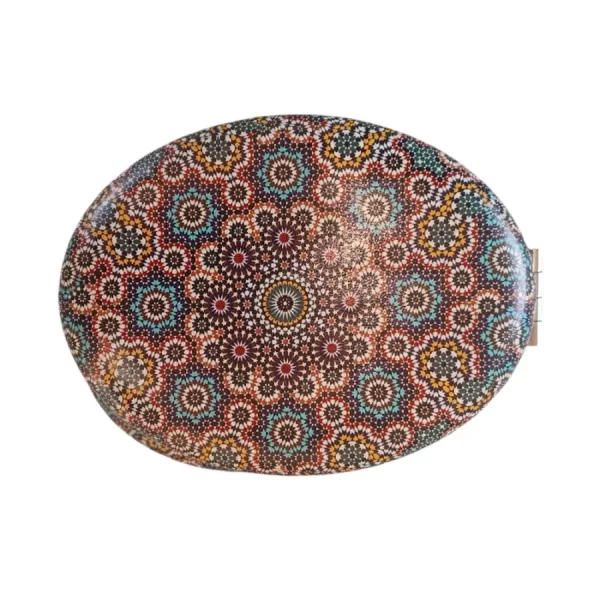 Miroir de poche ovale brun