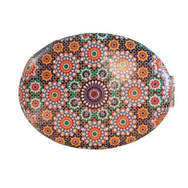 Miroir de poche ovale jaune orangé