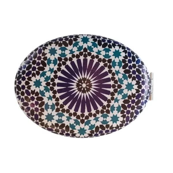 Miroir de poche ovale étoilé violet