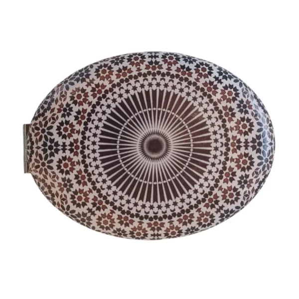 Miroir de poche ovale étoilé brun