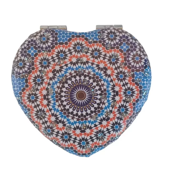 Miroir de poche Coeur Bleuté
