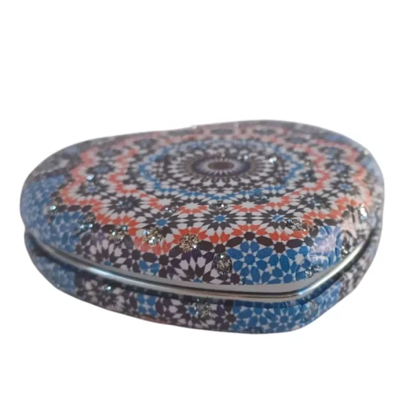 Miroir de poche Coeur Bleuté