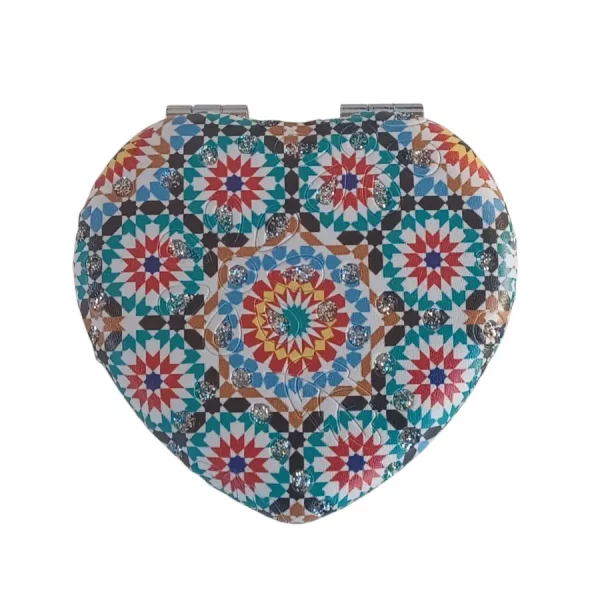 Miroir de poche Cœur turquoise