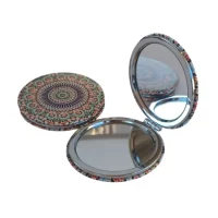 Miroir de poche ovale plat sans strass