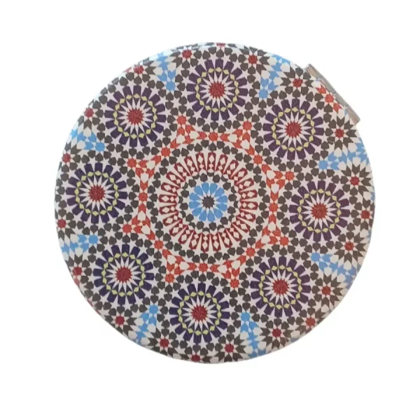 Miroir de poche, de forme Ronde, Étoilé rouge, Plat, sans Strass