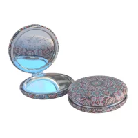 Miroir de poche Rond bombé avec strass