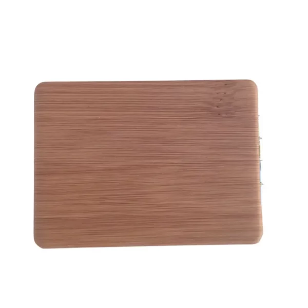 Miroir de poche rectangulaire, aspect bois brut, Plat, Sans strass