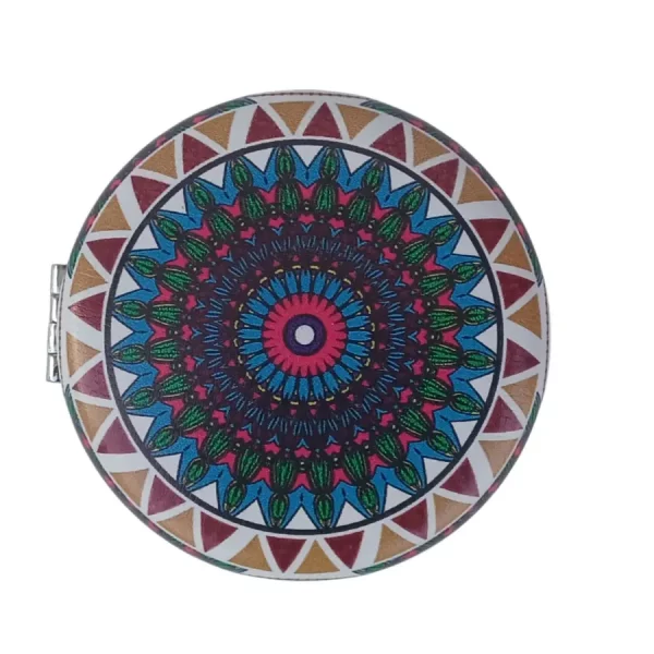 Miroir de poche rond, Bleu, Bombé, sans Strass