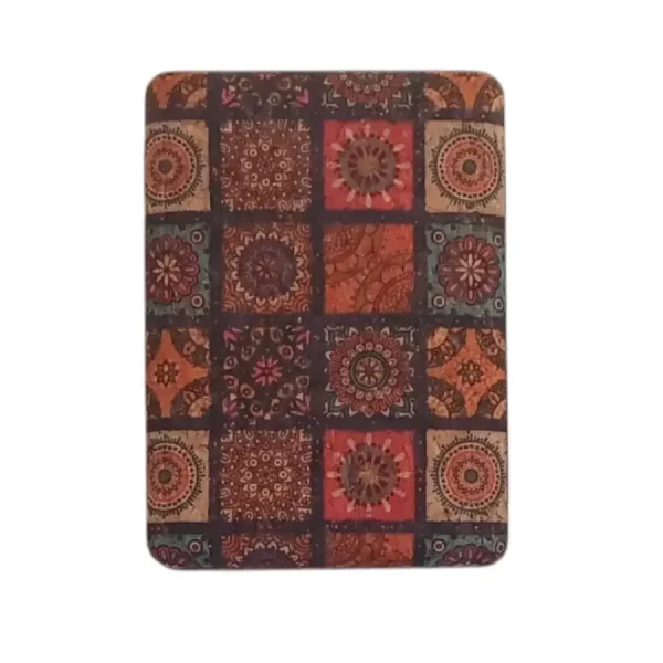 Miroir de poche rectangulaire aspect liège motif damier