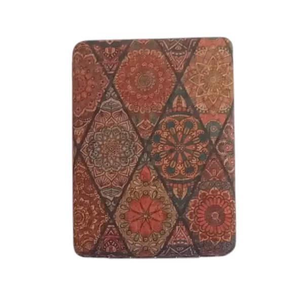 Miroir de poche rectangulaire aspect liège motif losange