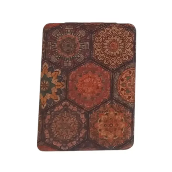 Miroir de poche rectangulaire aspect liège motif octogonal