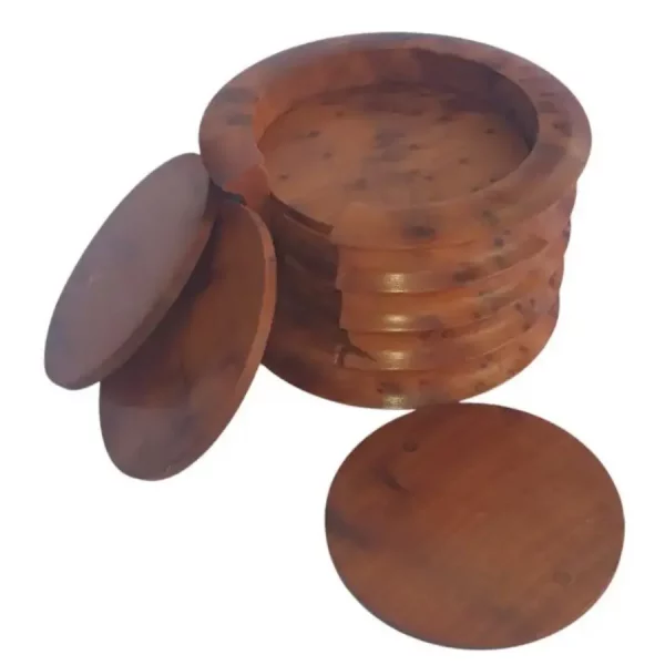Ensemble de 12 sous-verres en Loupe de Thuya