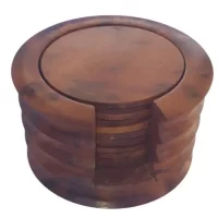 Ensemble de 12 sous-verres en Loupe de Thuya